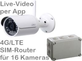 238.015 4G/LTE Outdoor Mobilfunk-Baustellenkamera Set. Live-Video, Aufzeichnung, Bewegungsalarm, Handy-App. SANTEC 3MP Kamera BW304 und SIM-Router für 16 Kameras. Ideal zur Überwachung von Baustellen, Bau-Dokumentation mit Zeitraffer