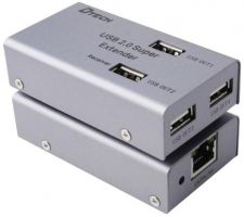 EuroTECH USB LAN-Extender, 1x USB Eingang, 4x USB Ausgänge,  max. Verbindungslänge 50m