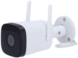238.060 EuroTECH DA3044A Outdoor Mini-Bullet-Kamera 4MP, Nachtsichtkamera für LiveVideo und Aufzeichnung via Handy-App per LAN/WLAN, integr. Rekorder für SD-Karten bis 256GB, Audio, IR-Scheinwerfer 30m, H265. Ideal für Baustelle Boot Ferienhaus