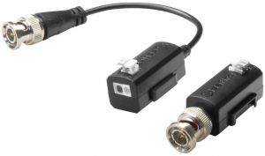 220.11 EuroTECH passiver Zweidraht-Sender/Empfänger ET-Balun2-Set mit Klemmen/BNC-Peitsche für FBAS/CVBS und HD-Video AHD,CVI,TVI, Kabellängen bis 500m